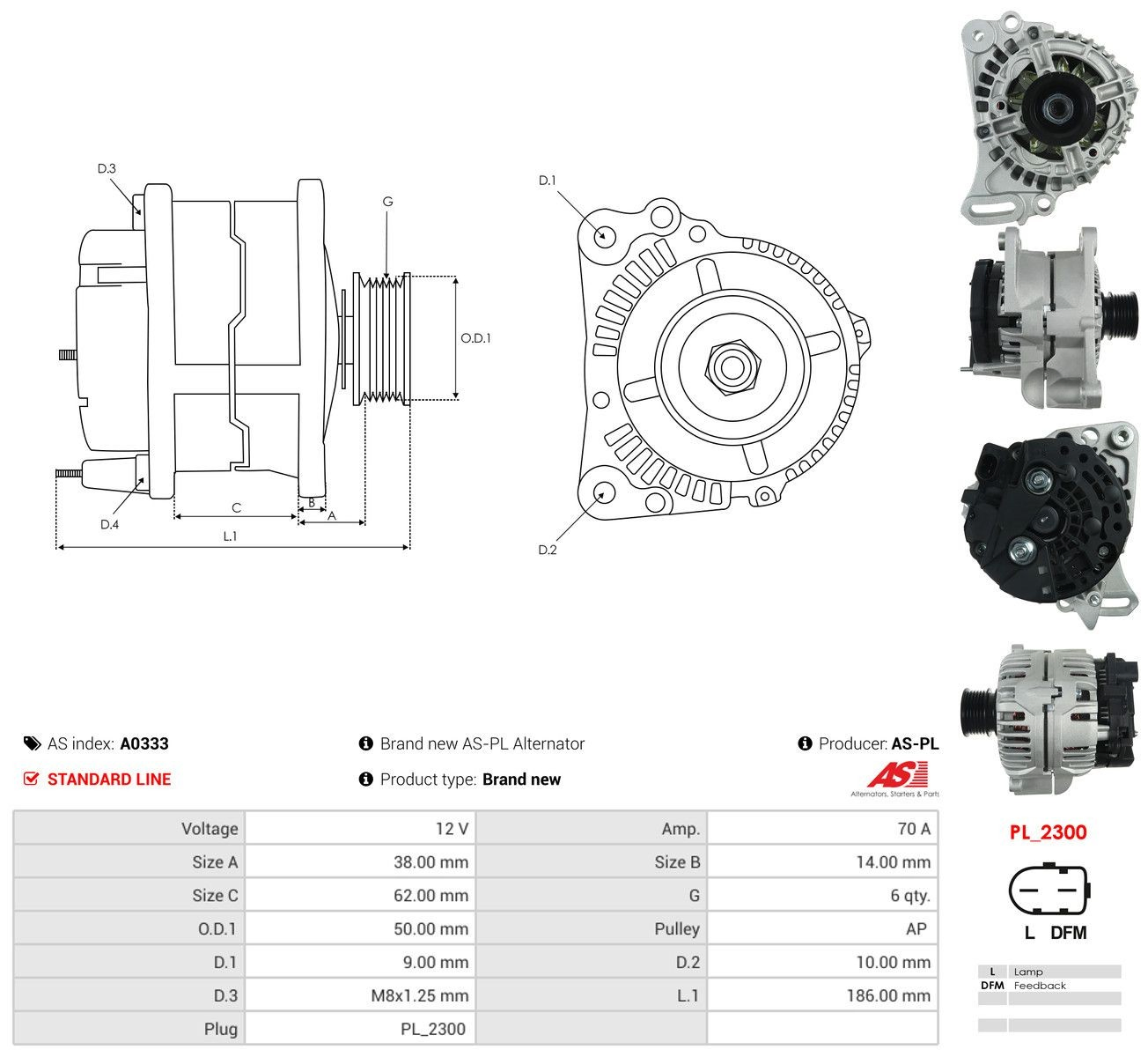 A0333 As-pl Alternator