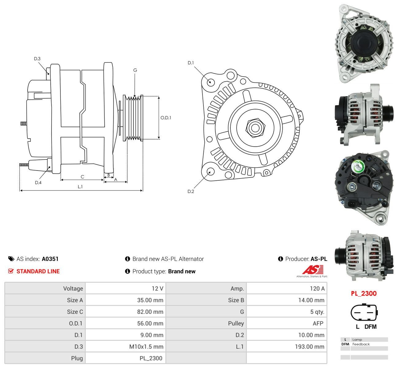 A0351 As-pl Alternator