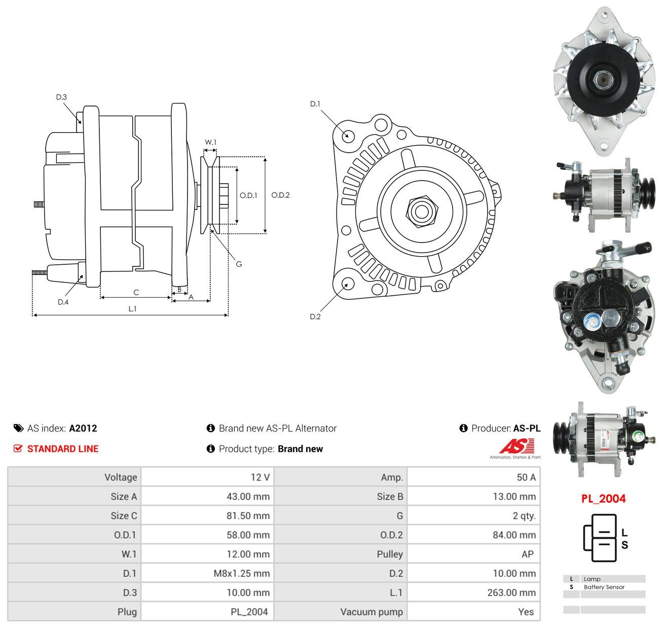 A2012 As-pl Alternator