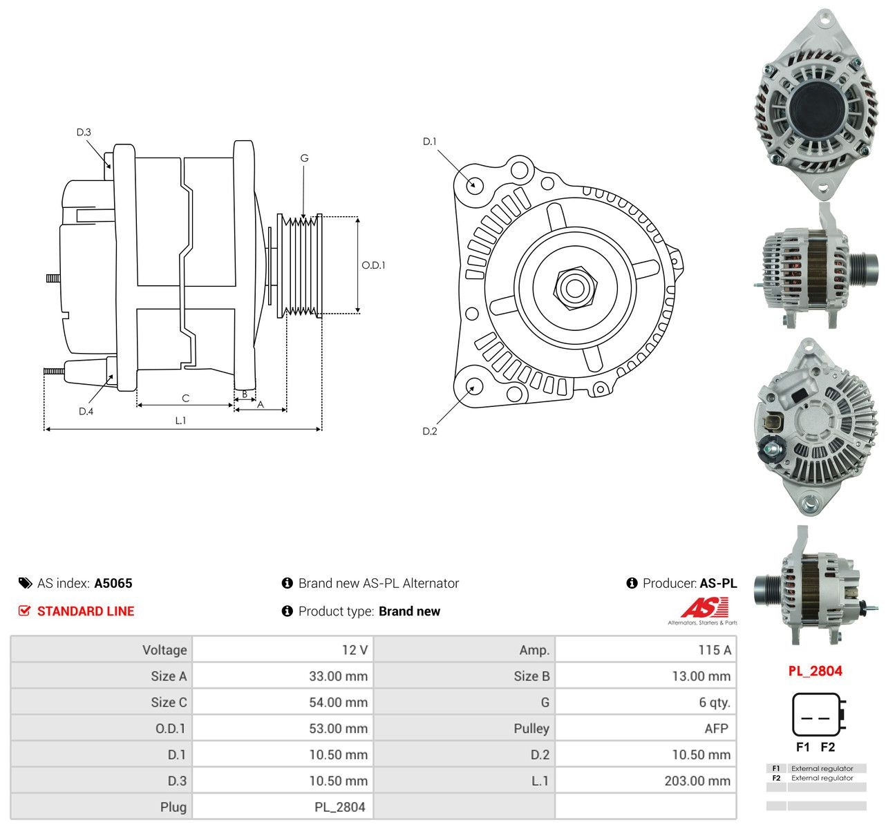 A5065 As-pl Alternator