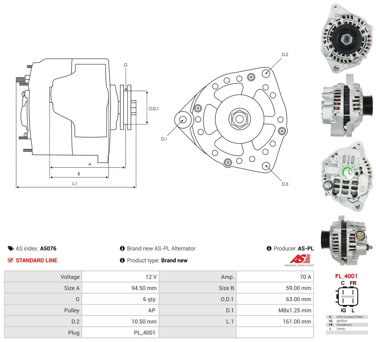 A5076 As-pl Alternator