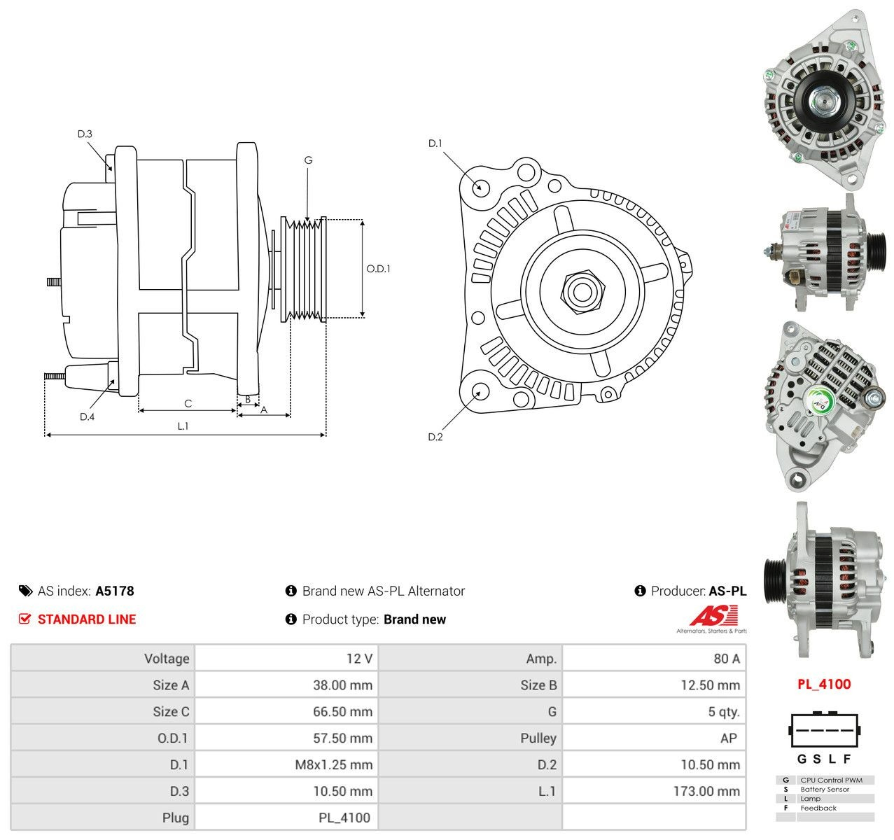  Alternator Mitsubishi Colt 2