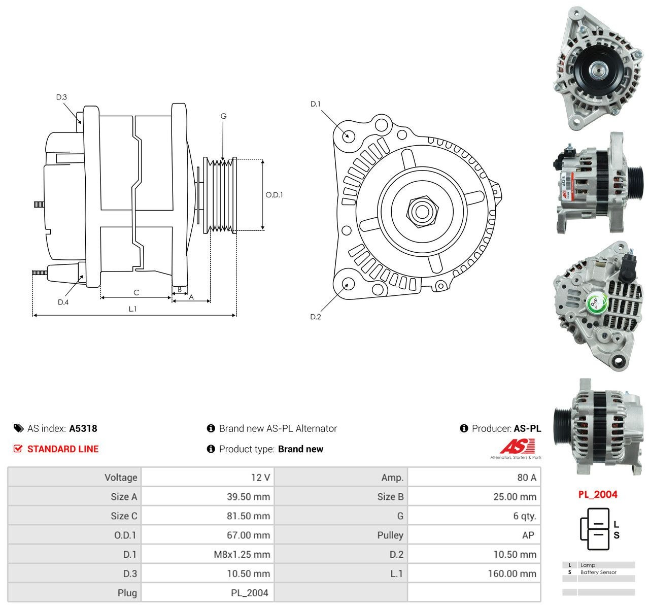 Alternator 55351299 Opel