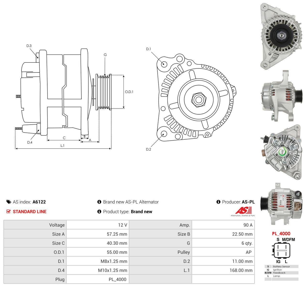 Alternator 0124325079 Toyota