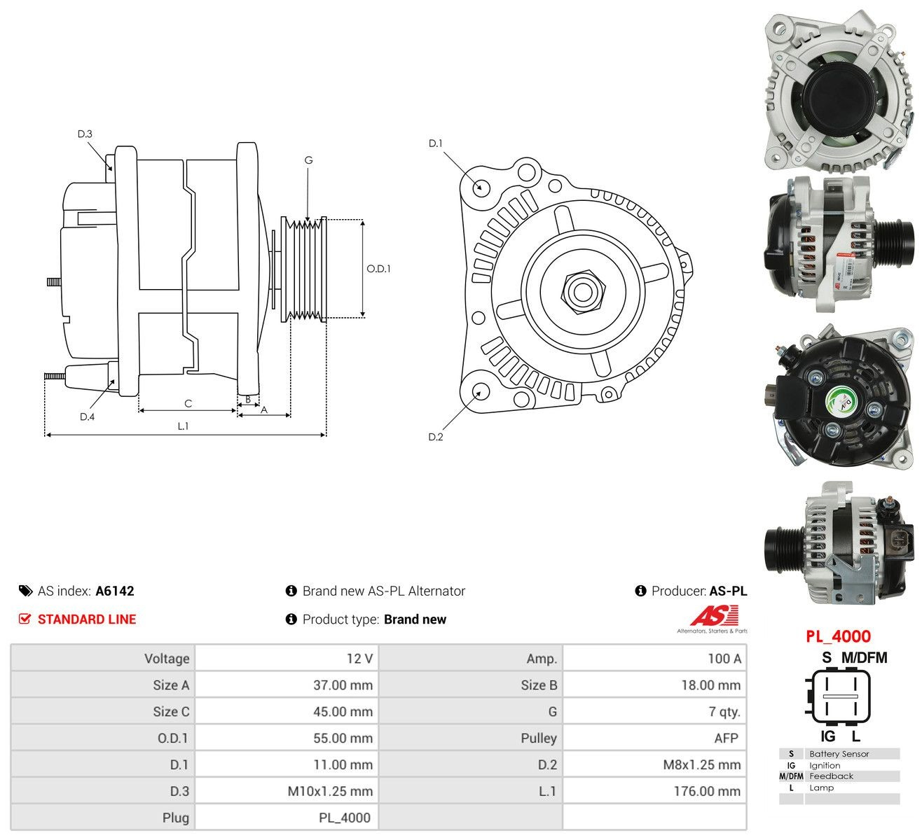 A6142 As-pl Alternator