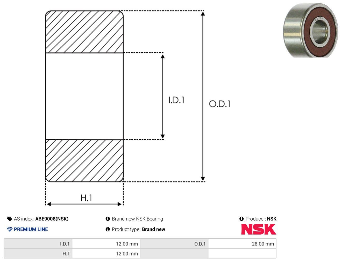 Łożysko alternatora Volkswagen Jetta II sedana (19E, 1G2, 165, 167) (1983 - 1992) cena, od 6,46 USD