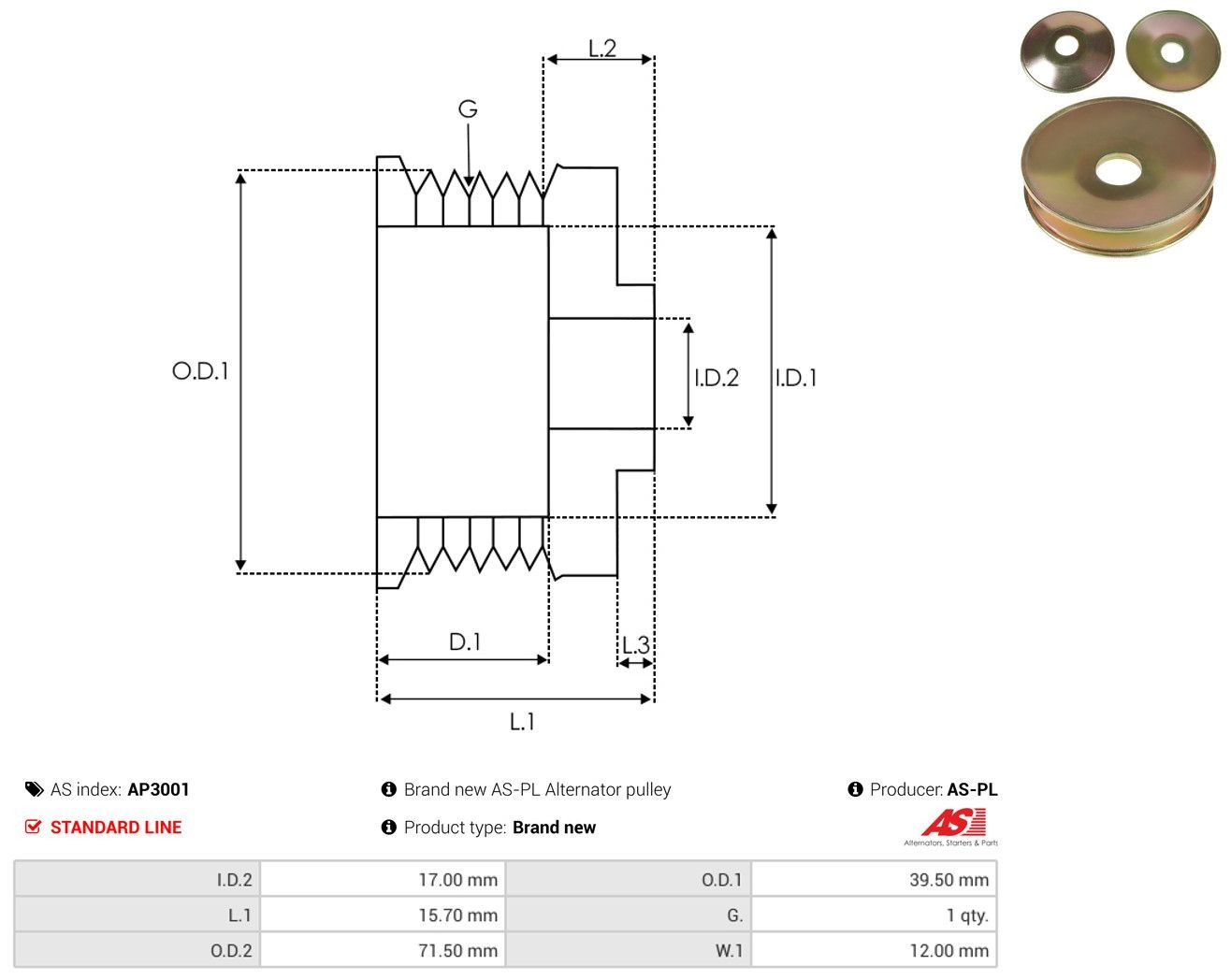 Koło pasowe alternatora Opel Ascona C hatchback (84, 89) (1981 - 1988) cena, od 5,31 USD