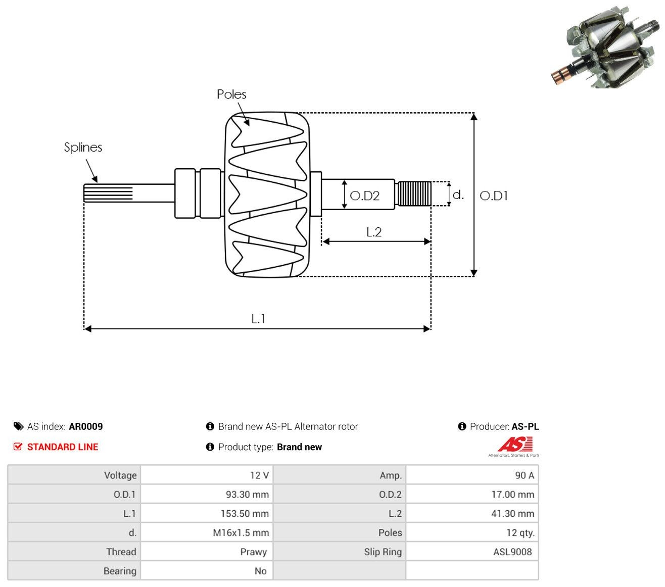  Wirnik alternatora Volkswagen Lupo 