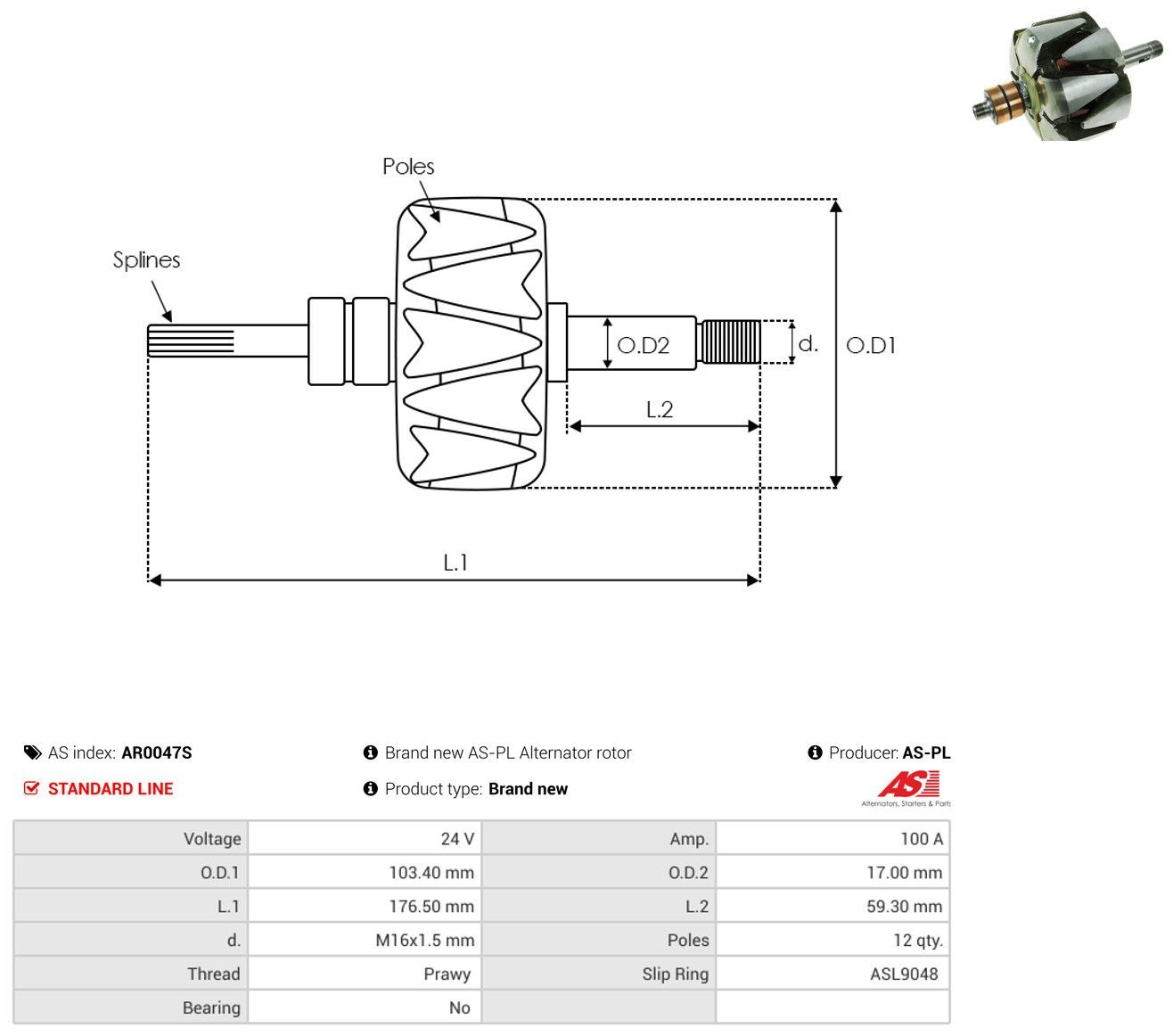  Wirnik alternatora Mercedes Benz Truck TRUCK ACTROS 