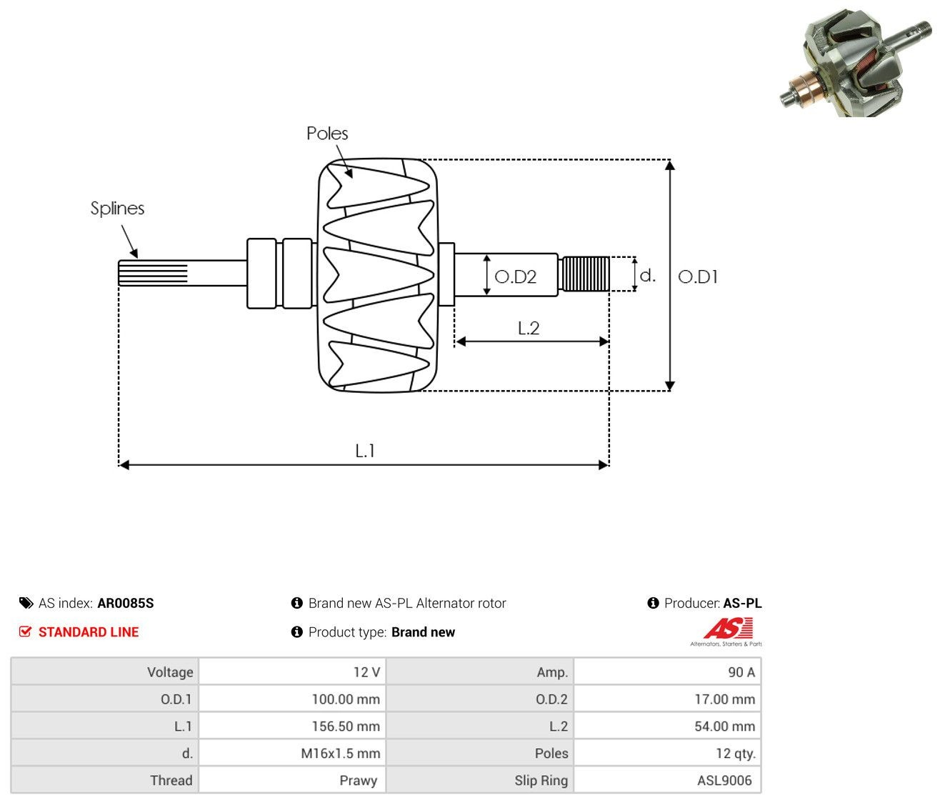 Wirnik alternatora Alfa Romeo 146 hatchback (930) (1994 - 2001) cena, od 48,90 USD