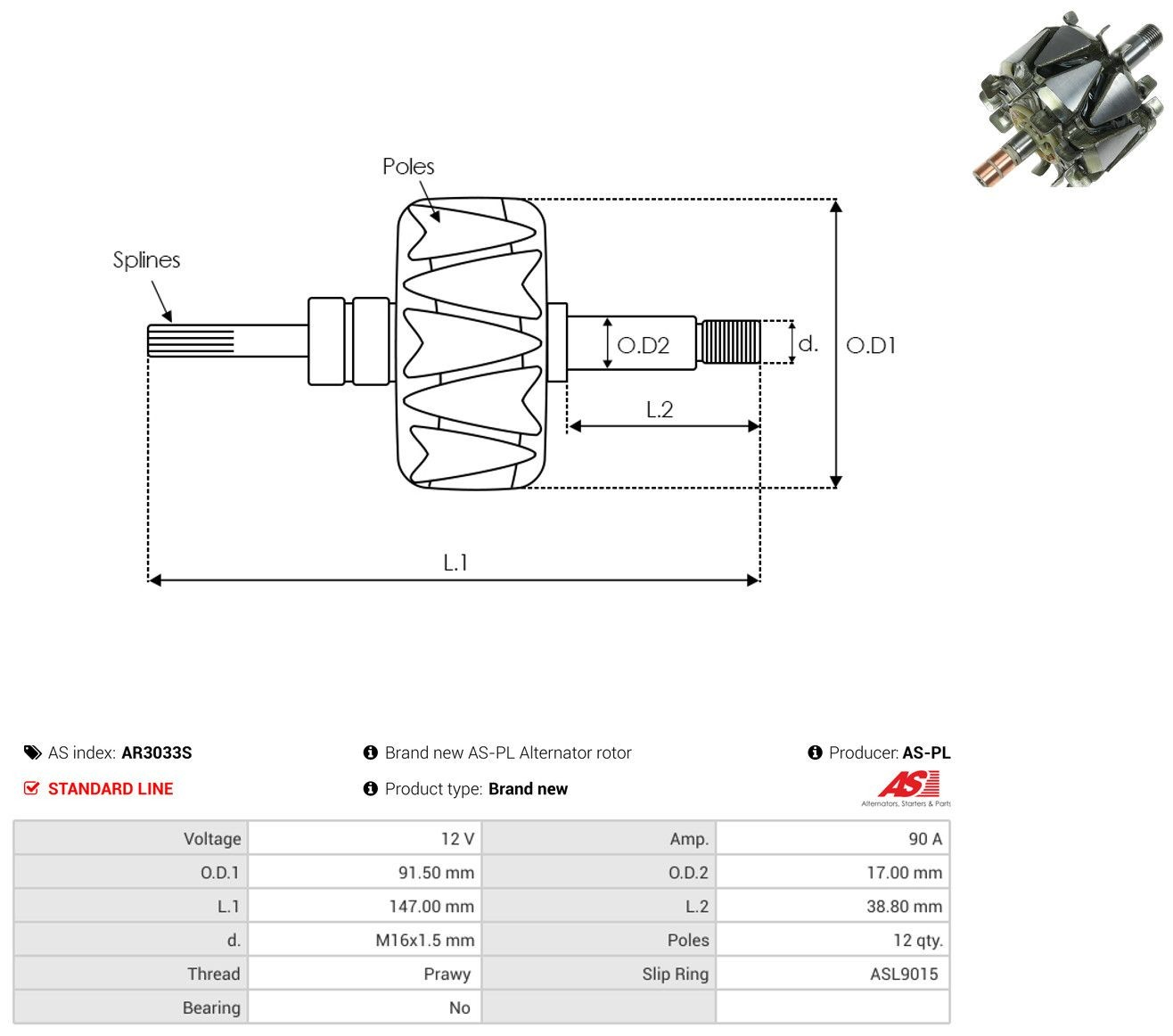 Do koszyka Wirnik alternatora Hyundai I10  PA