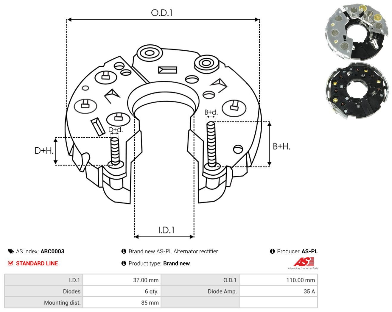  Mostek prostowniczy alternatora = Moster diodowy alternatora Volkswagen Caddy 3
