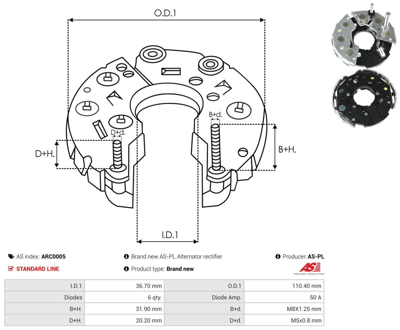  Mostek prostowniczy alternatora = Moster diodowy alternatora Audi 80 