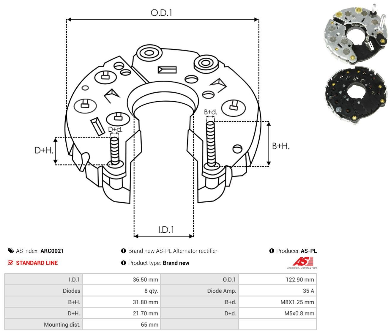  Mostek prostowniczy alternatora = Moster diodowy alternatora Audi 200 