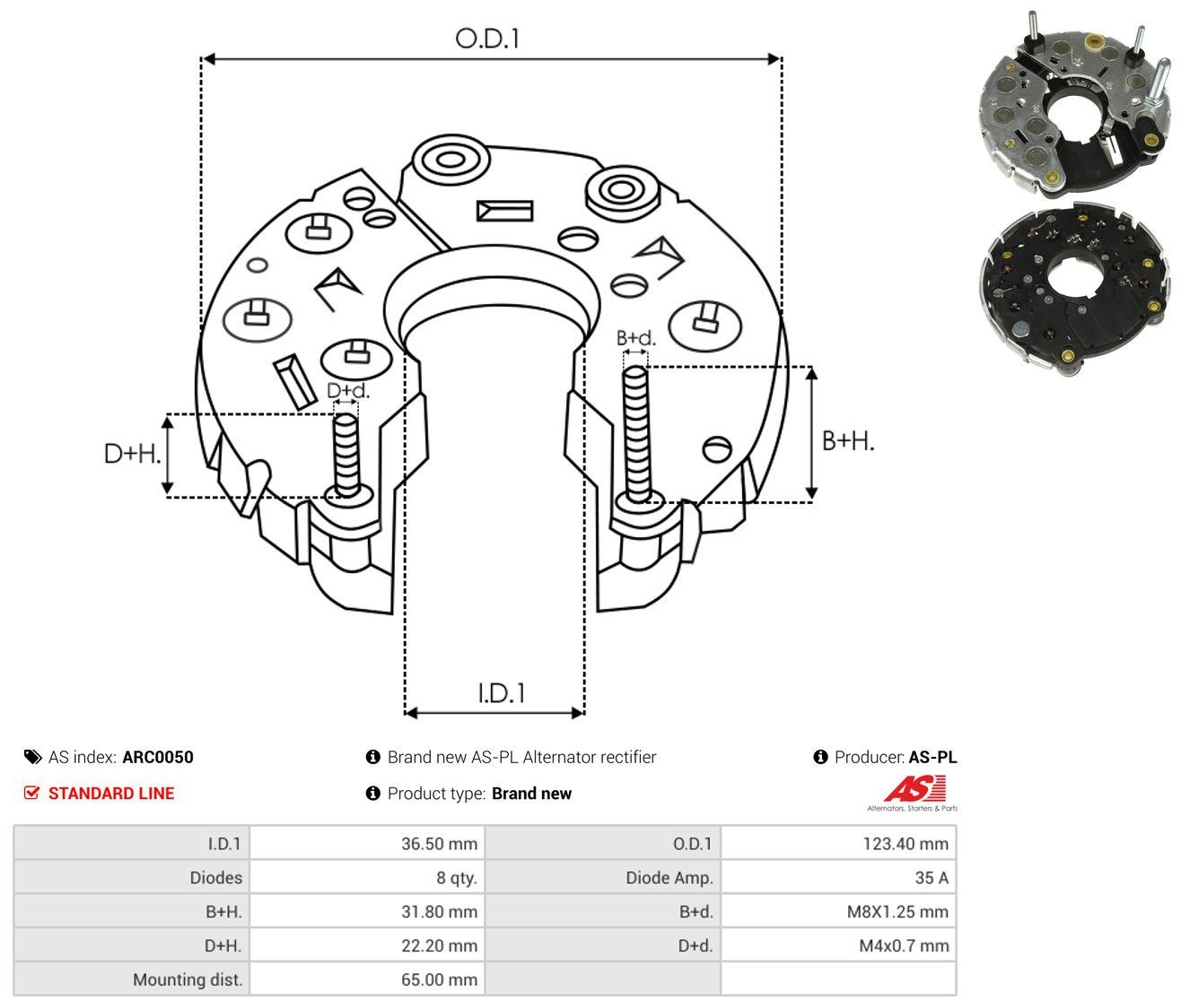Mostek prostowniczy alternatora = Moster diodowy alternatora do Mercedes Benz Truck TRUCK ACTROS  