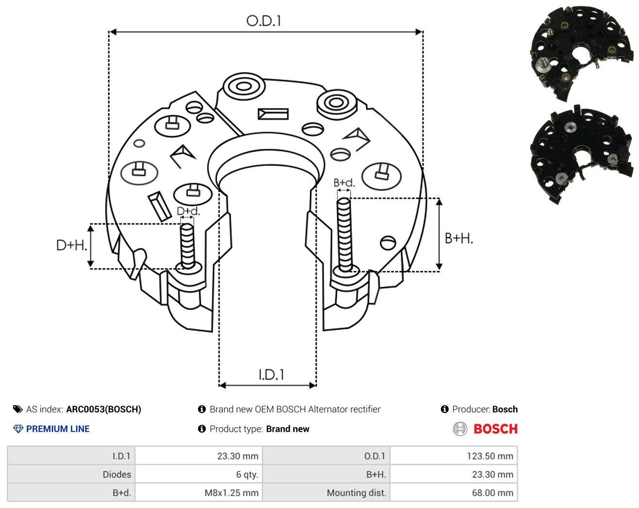 Mostek prostowniczy alternatora = Moster diodowy alternatora Fiat Tempra sedana (159) (1990 - 1996) cena, od 41,68 USD