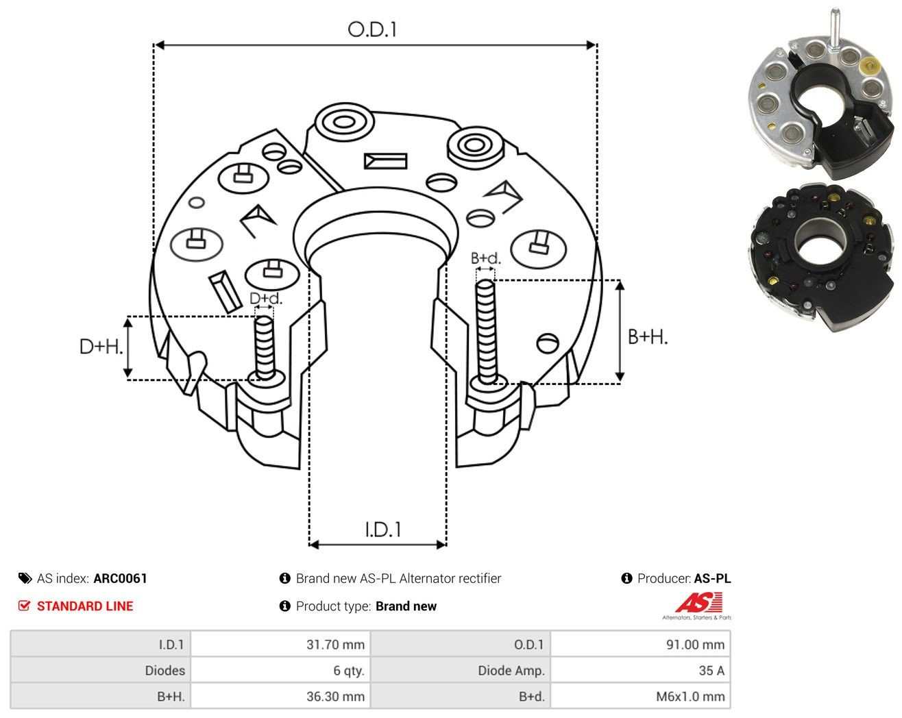 Mostek prostowniczy alternatora = Moster diodowy alternatora John Deere AL27374 cena, od 24,02 USD