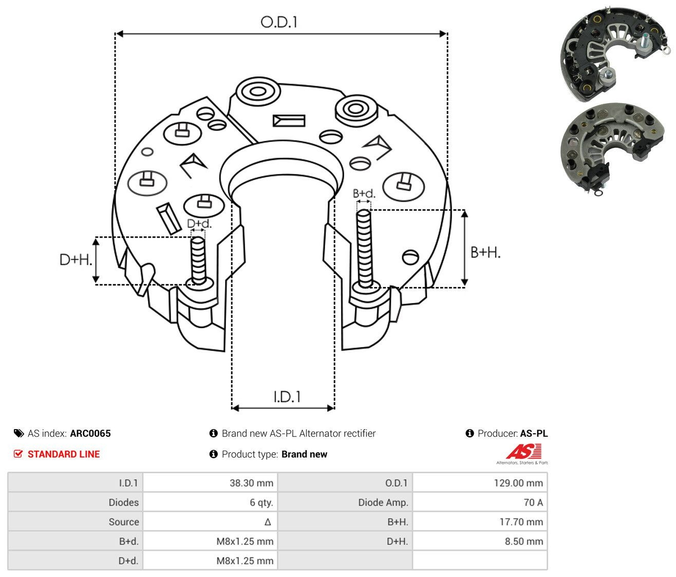  Mostek prostowniczy alternatora = Moster diodowy alternatora Volkswagen Tiguan 1