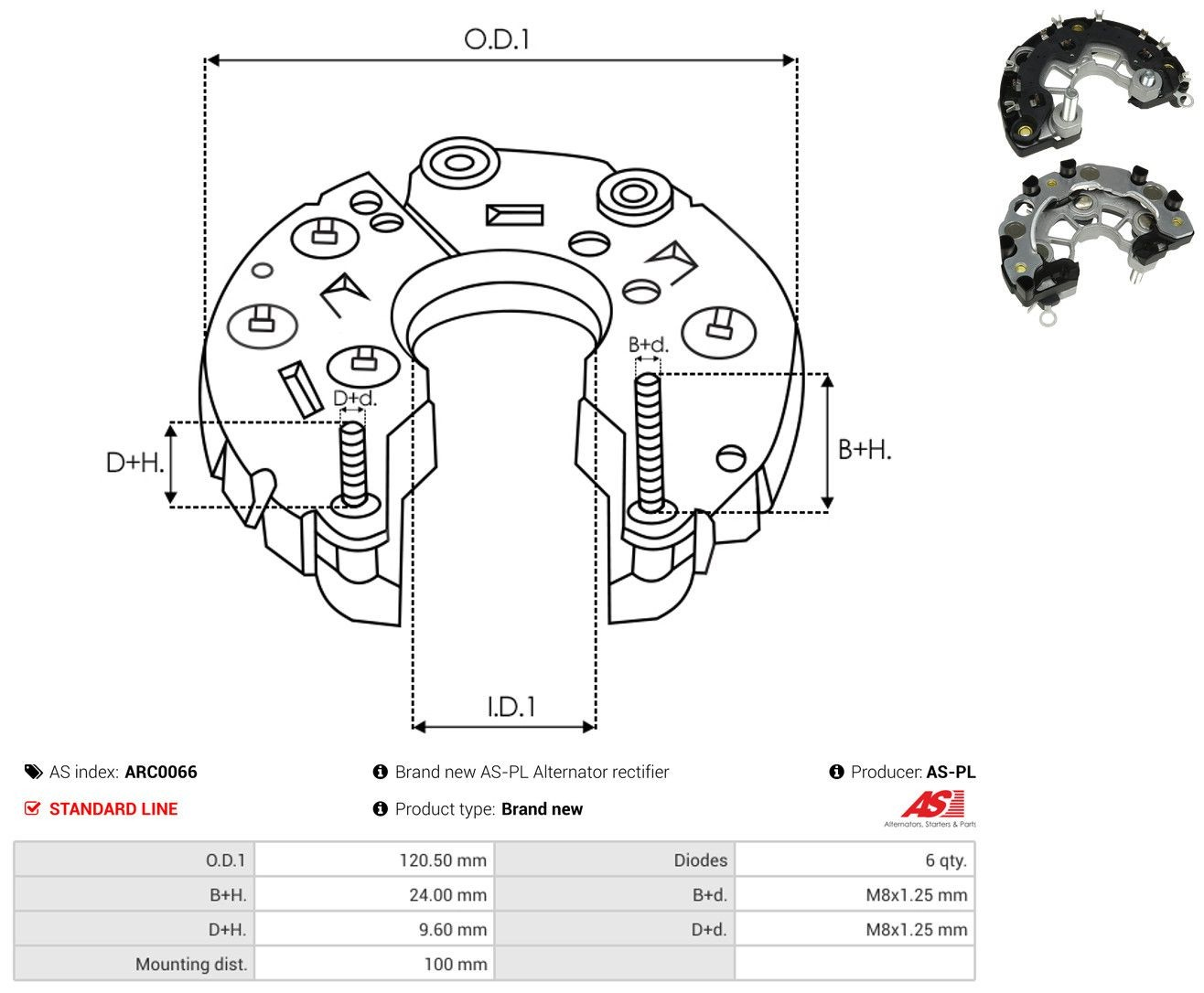 Do koszyka Mostek prostowniczy alternatora = Moster diodowy alternatora Peugeot Boxer III 250