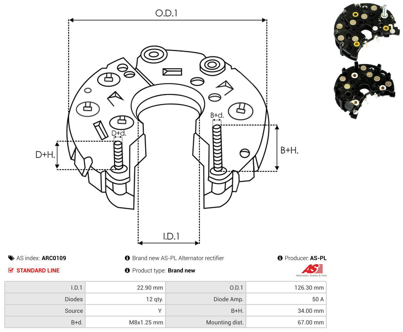  Mostek prostowniczy alternatora = Moster diodowy alternatora BMW 7 