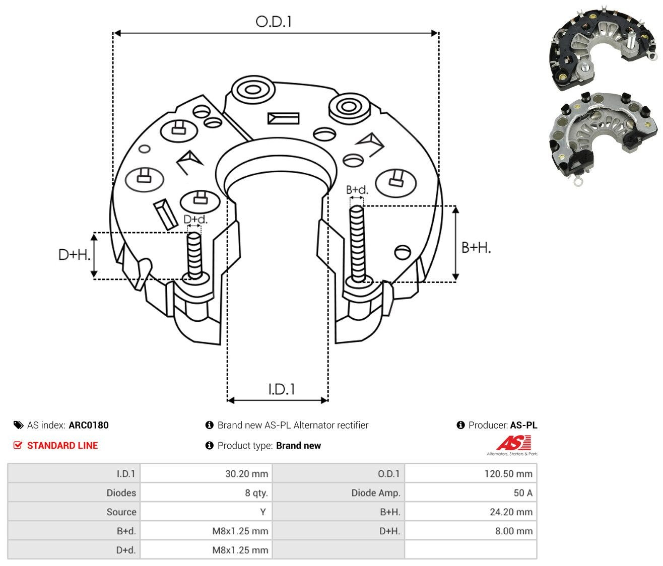 Do koszyka Mostek prostowniczy alternatora = Moster diodowy alternatora Renault Clio SYMBOL LB0, LB1, LB2