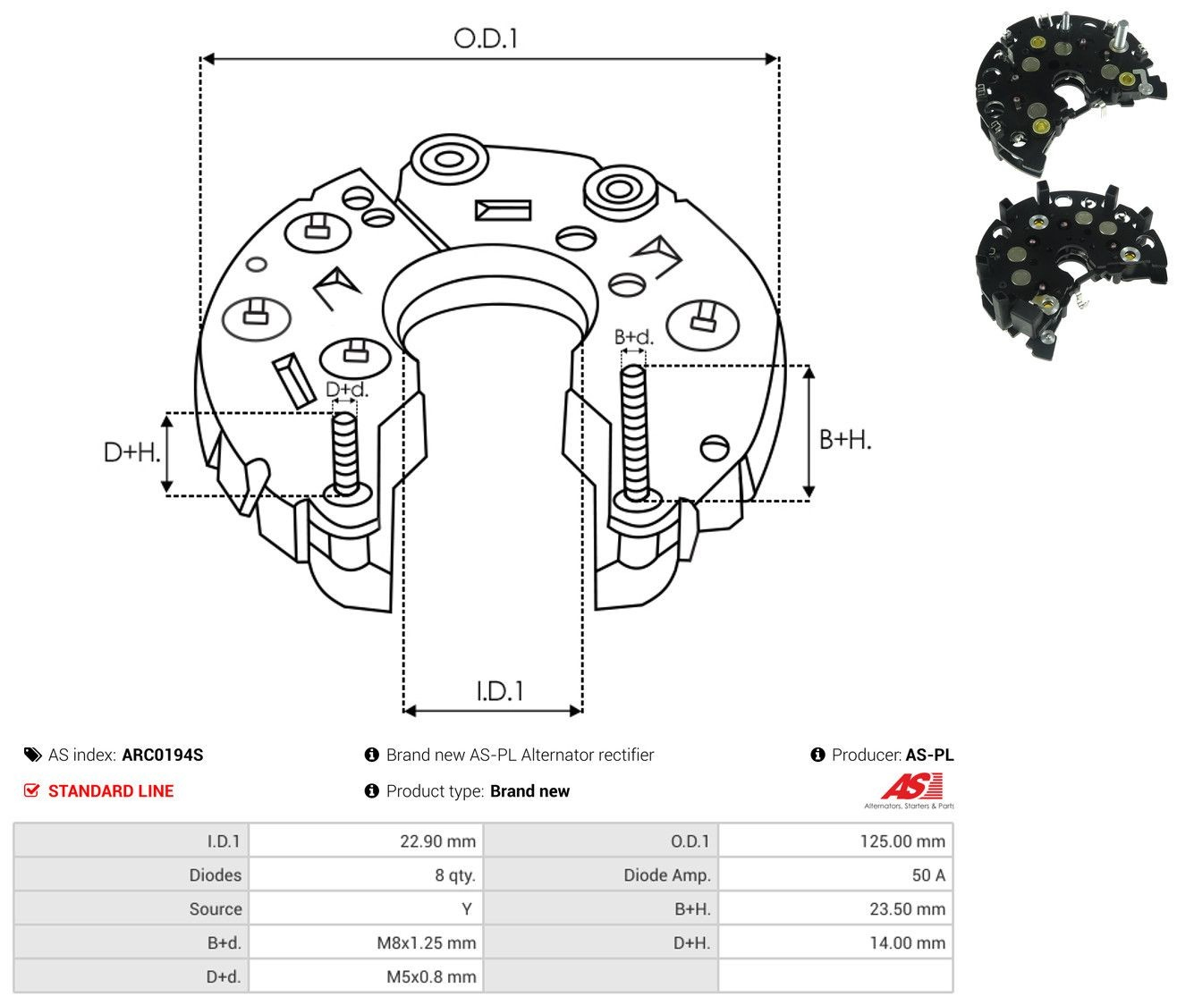  Mostek prostowniczy alternatora = Moster diodowy alternatora Audi A8 
