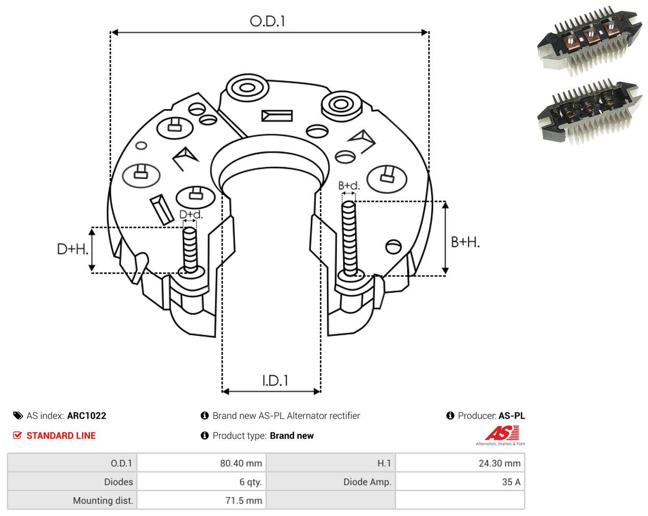 Mostek prostowniczy alternatora = Moster diodowy alternatora Opel Corsa A