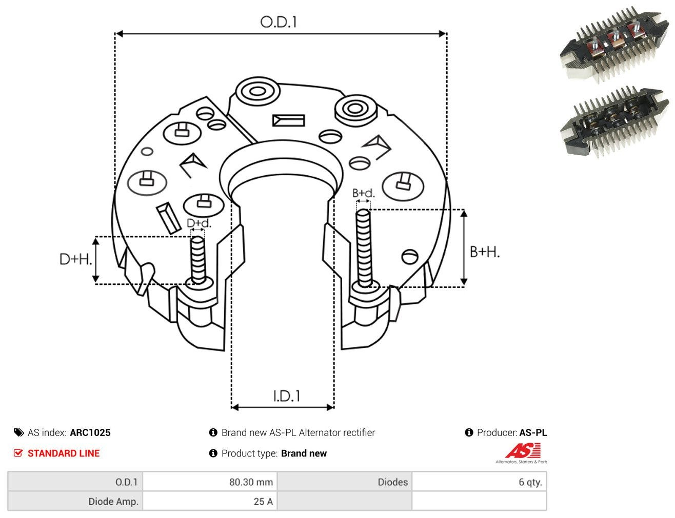  Mostek prostowniczy alternatora = Moster diodowy alternatora Opel Senator 