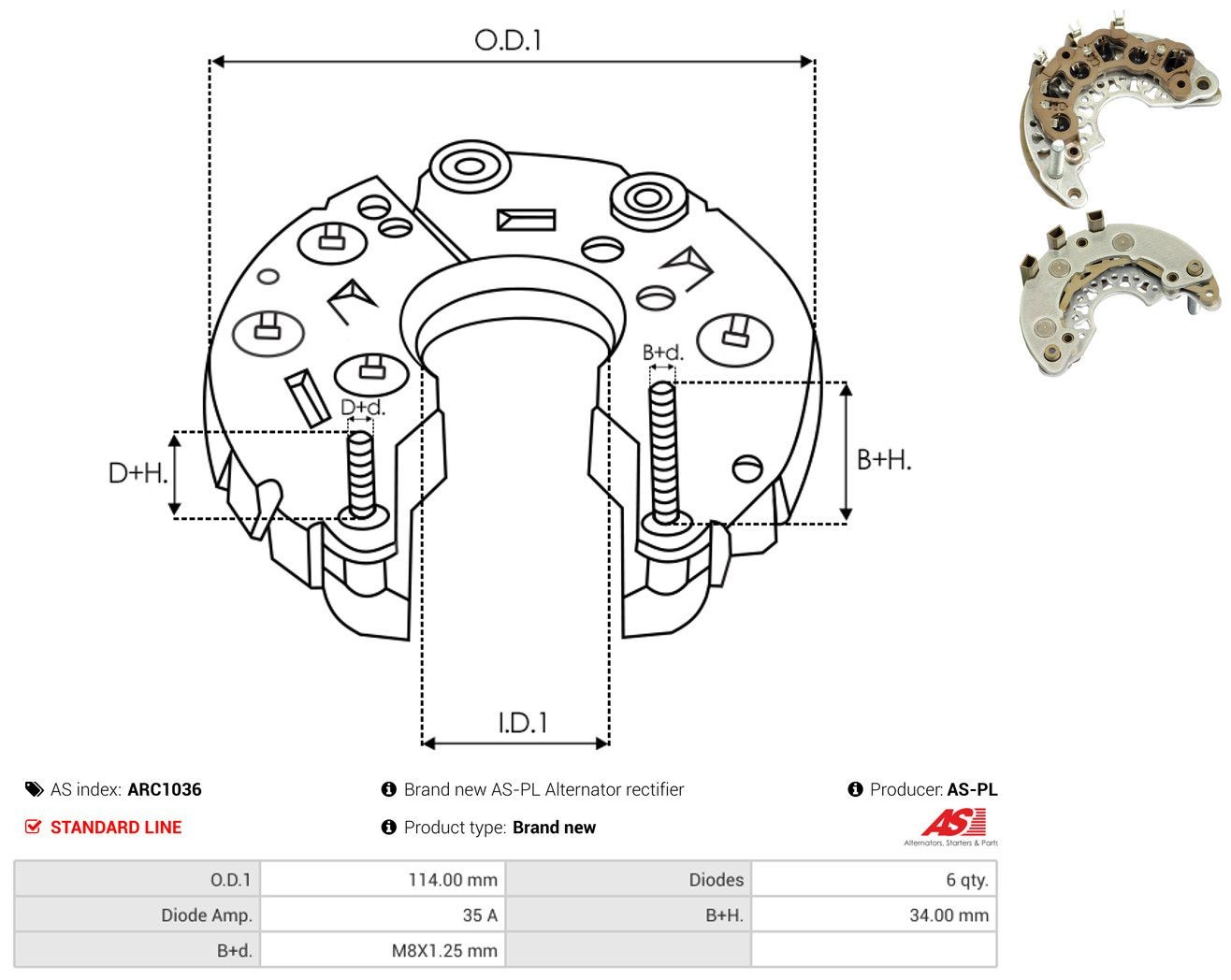  Mostek prostowniczy alternatora = Moster diodowy alternatora Chevrolet Nubira 