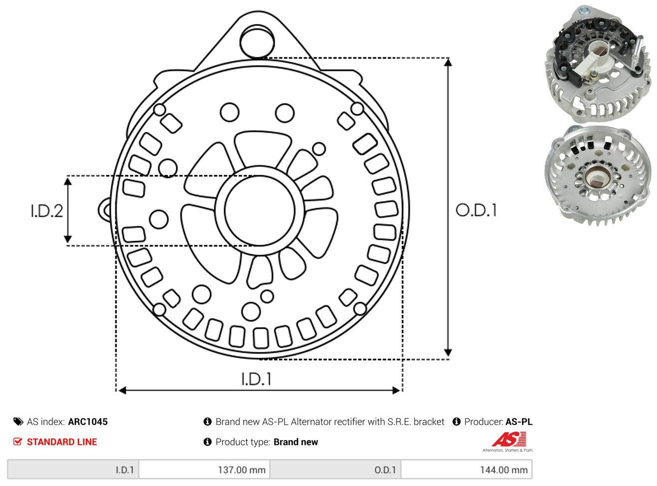 Mostek prostowniczy alternatora = Moster diodowy alternatora do Opel Meriva B 