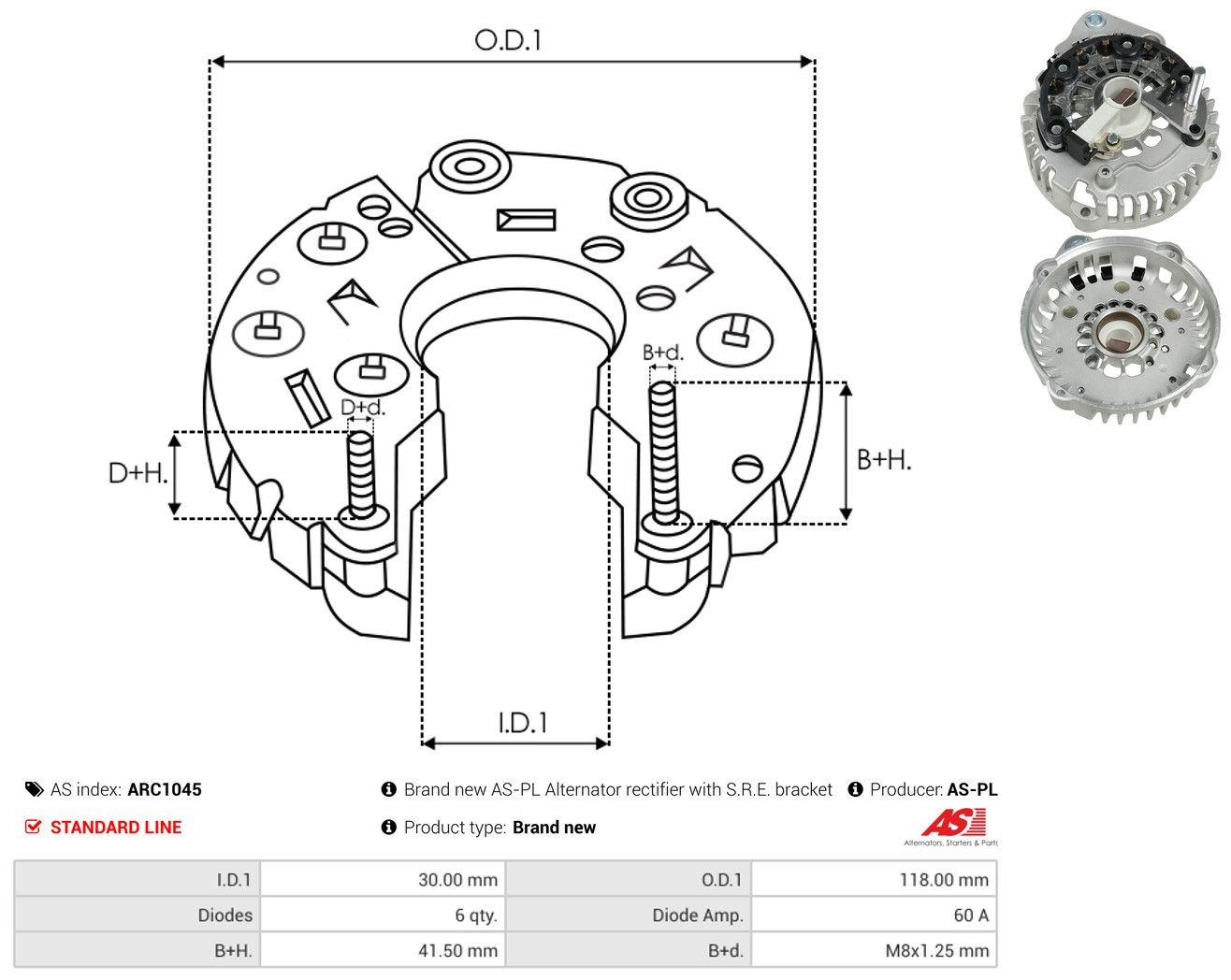  Mostek prostowniczy alternatora = Moster diodowy alternatora Opel Meriva 