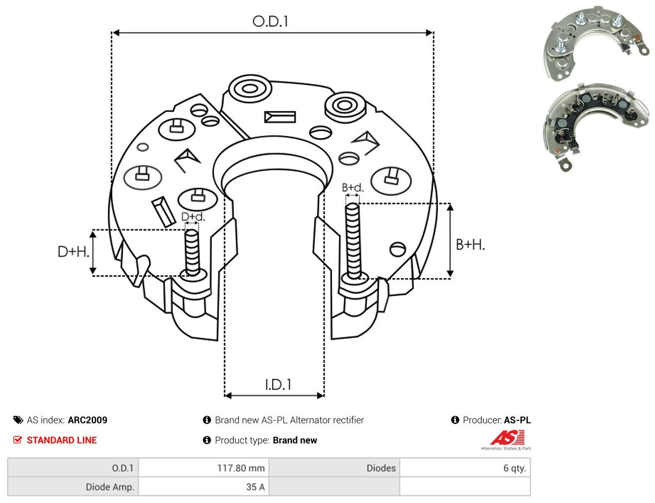  Mostek prostowniczy alternatora = Moster diodowy alternatora Opel Combo 