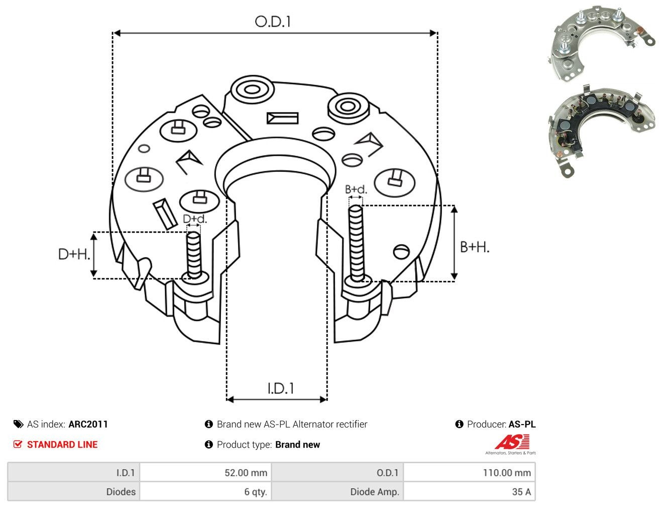 Do koszyka Mostek prostowniczy alternatora = Moster diodowy alternatora Opel Monterey A UBS