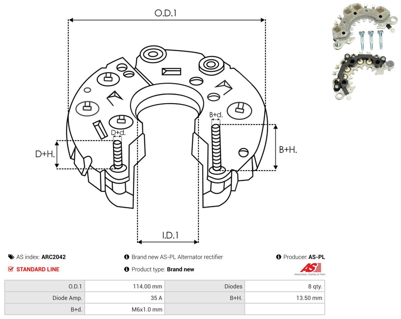  Mostek prostowniczy alternatora = Moster diodowy alternatora Nissan Patrol 