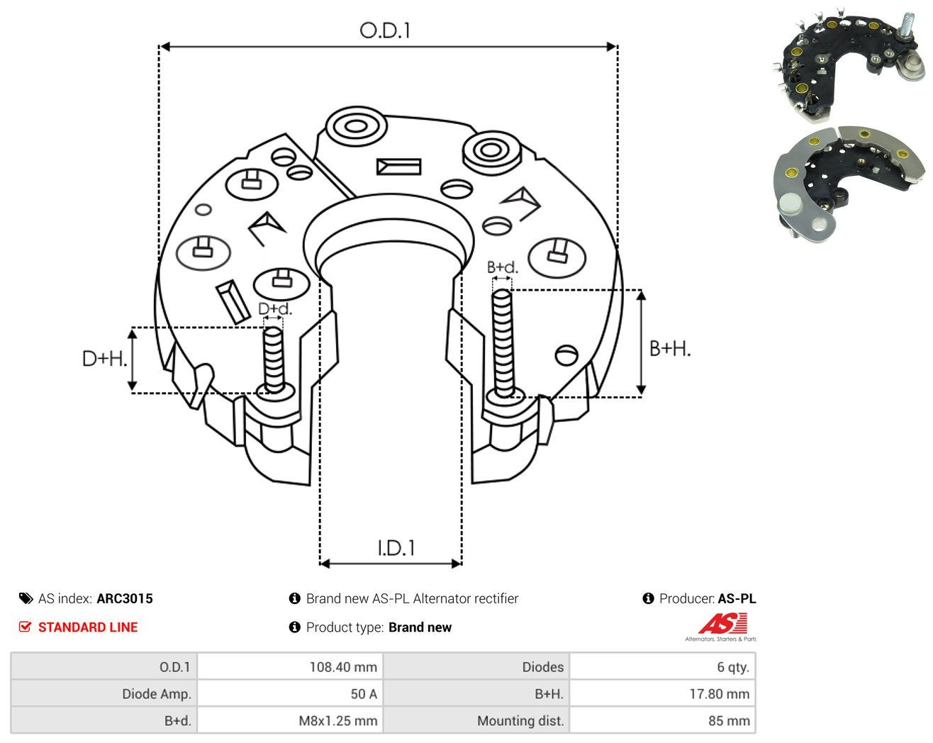  Mostek prostowniczy alternatora = Moster diodowy alternatora Peugeot Partner 