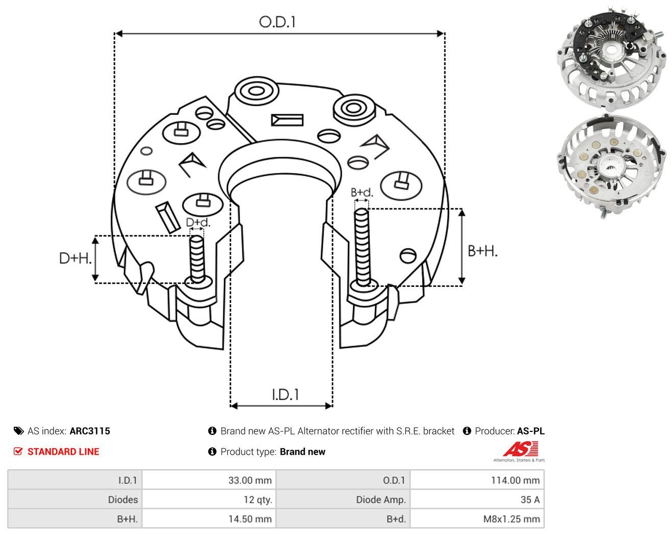  Mostek prostowniczy alternatora = Moster diodowy alternatora BMW X3 