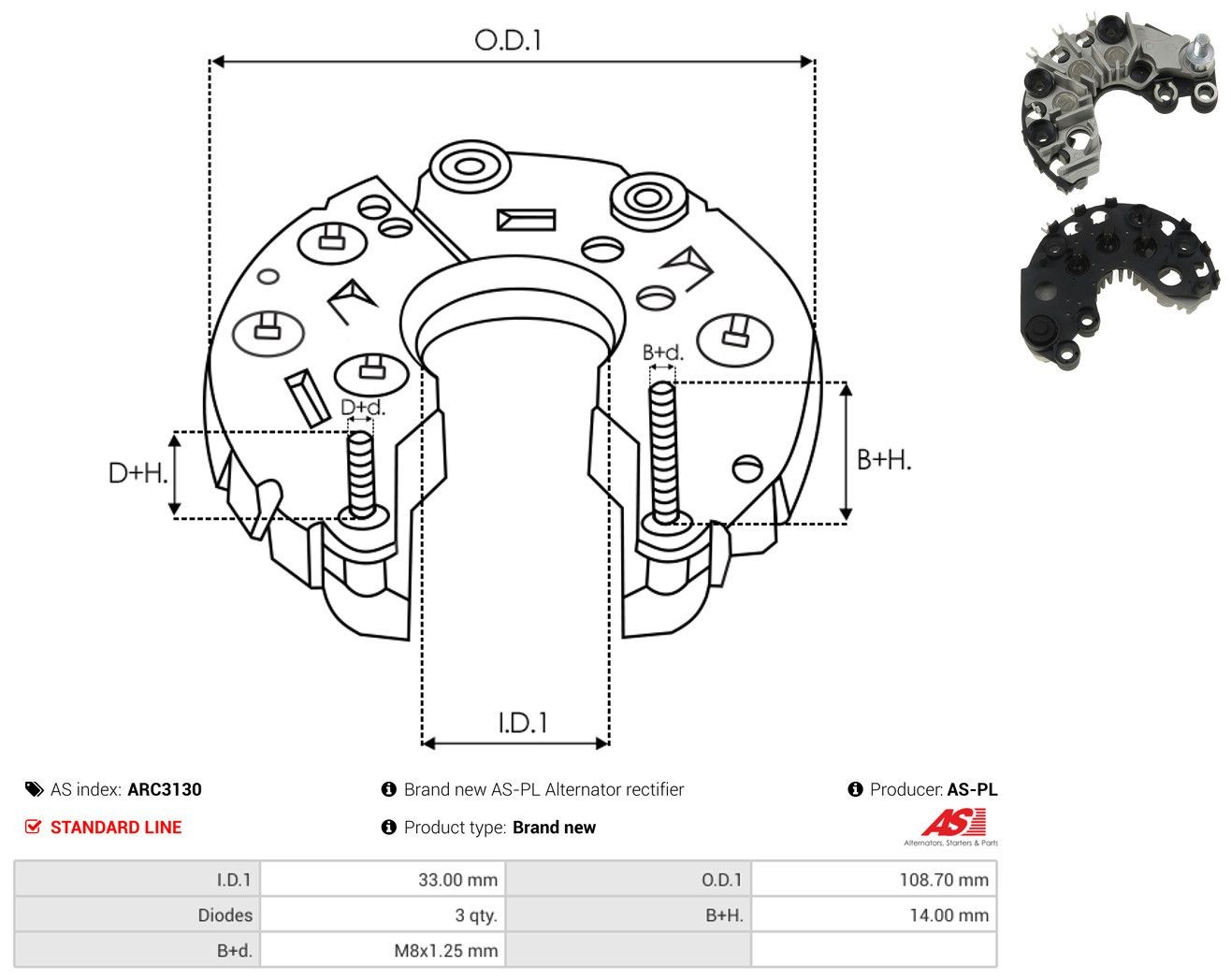 Do koszyka Mostek prostowniczy alternatora = Moster diodowy alternatora Audi A8 D3 4E2, 4E8