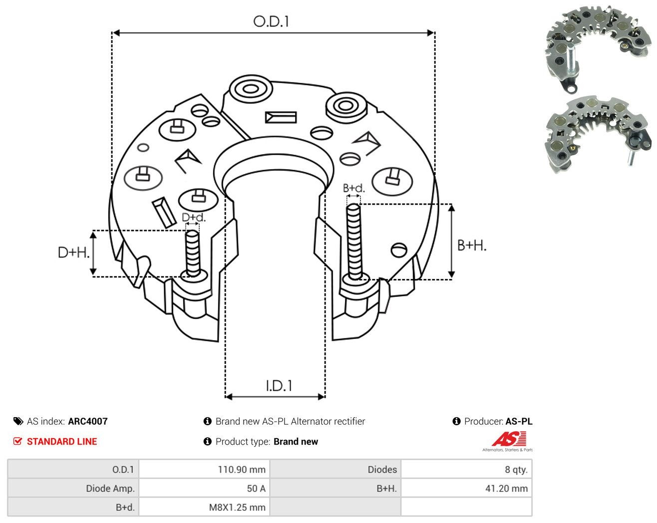  Mostek prostowniczy alternatora = Moster diodowy alternatora Land Rover Discovery 2