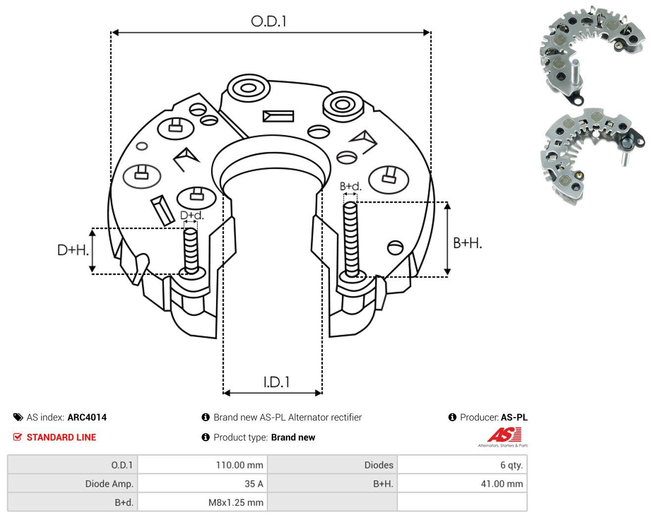 Do koszyka Mostek prostowniczy alternatora = Moster diodowy alternatora Citroen Jumpy I BS, BT, BY, BZ