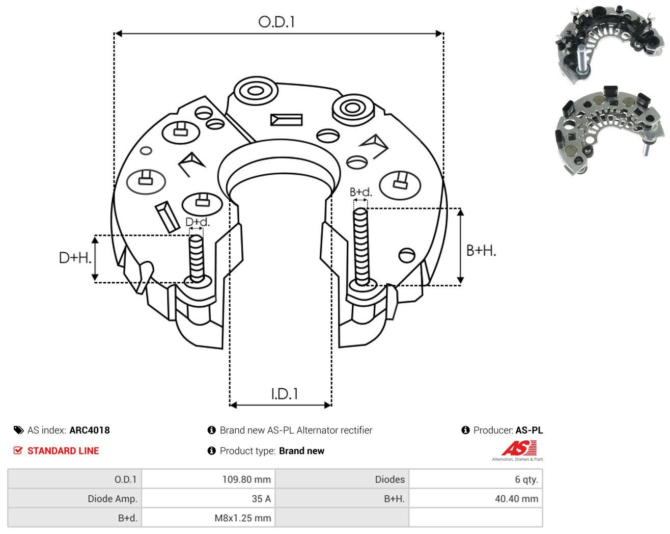 Mostek prostowniczy alternatora = Moster diodowy alternatora Fiat Albea 