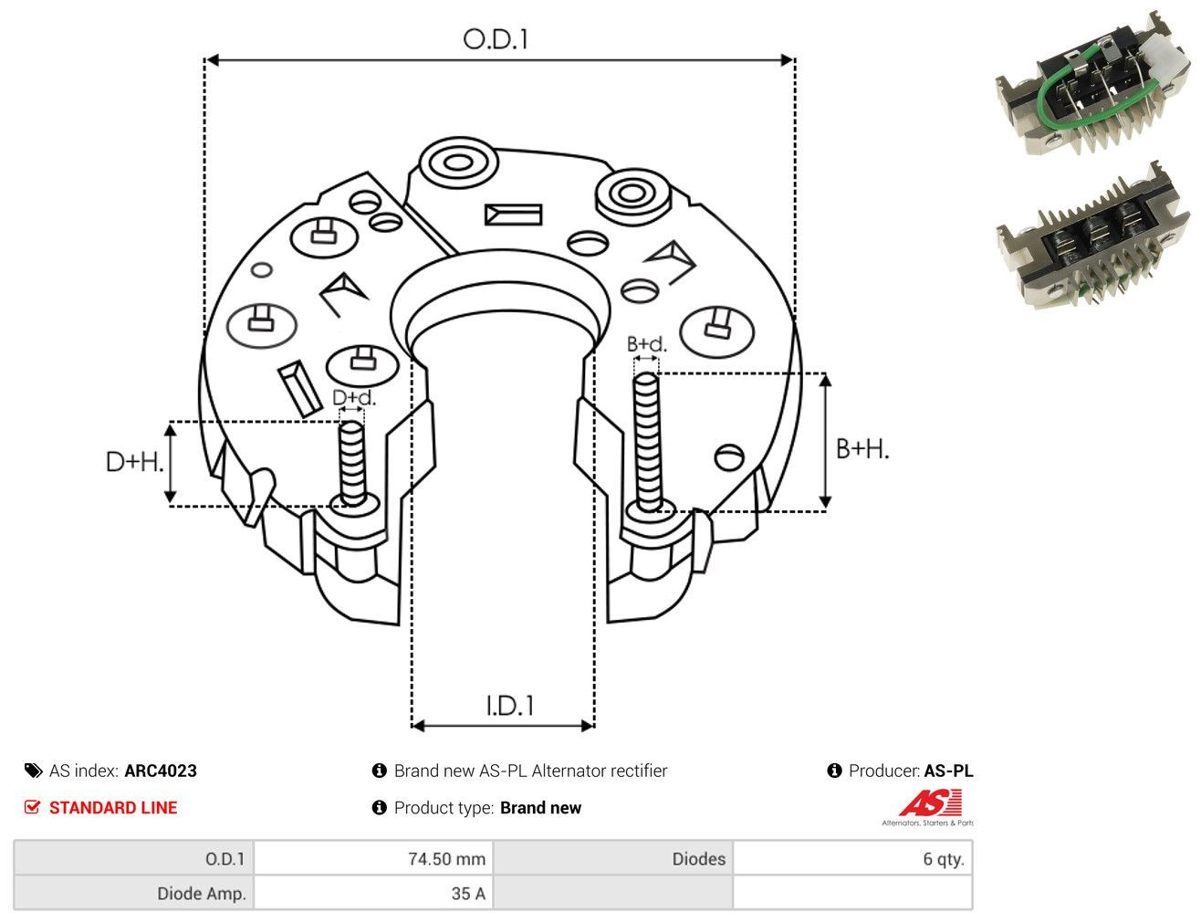  Mostek prostowniczy alternatora = Moster diodowy alternatora Fiat Fiorino 