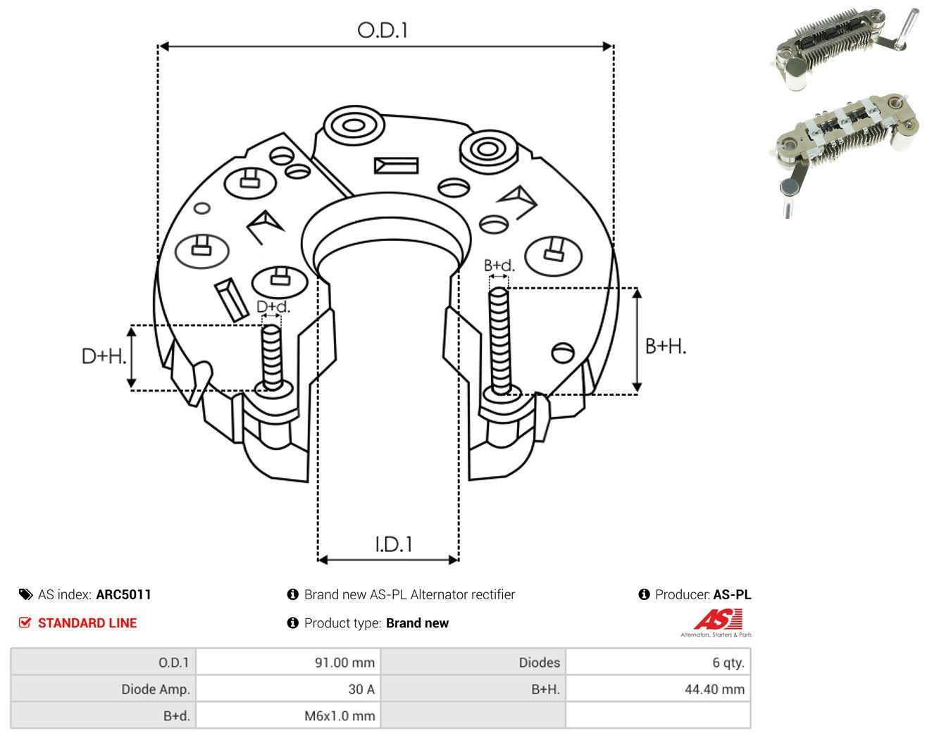 Do koszyka Mostek prostowniczy alternatora = Moster diodowy alternatora Mitsubishi Colt III C5A
