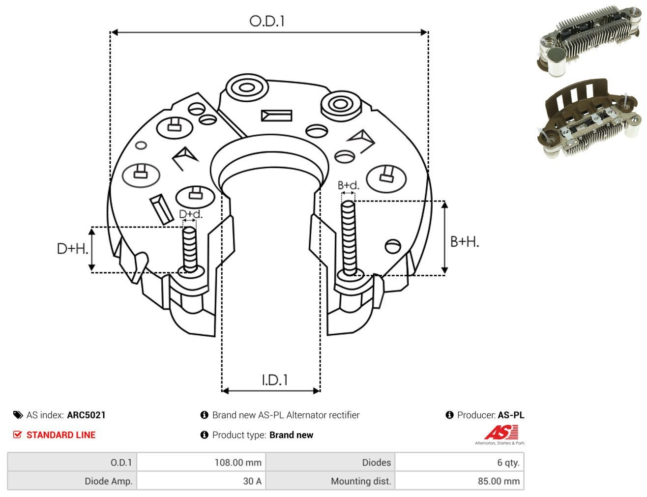  Mostek prostowniczy alternatora = Moster diodowy alternatora Ford Taurus 