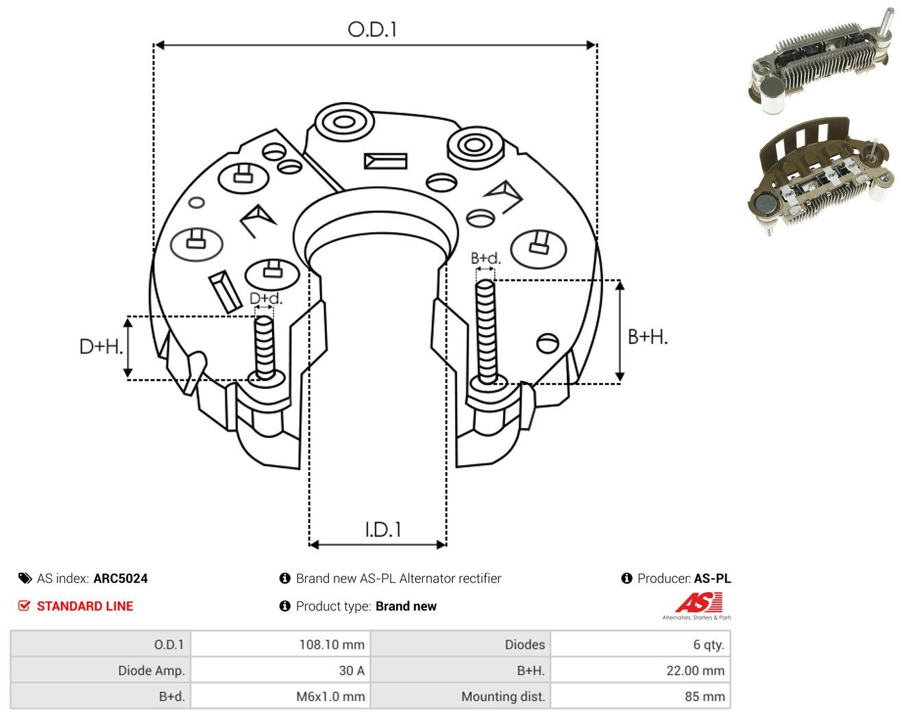  Mostek prostowniczy alternatora = Moster diodowy alternatora Mazda 929 3
