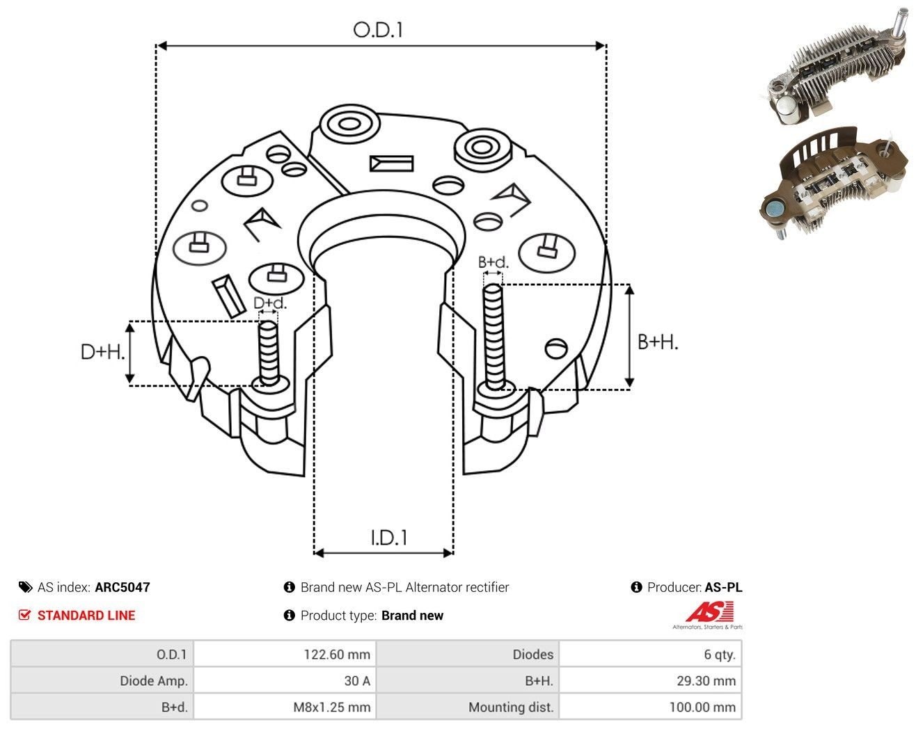  Mostek prostowniczy alternatora = Moster diodowy alternatora Mitsubishi Canter 6