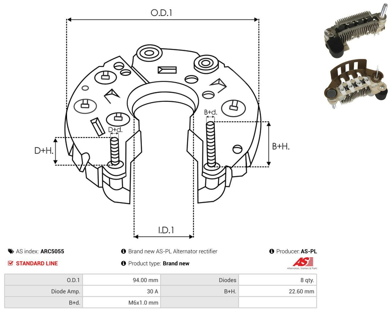  Mostek prostowniczy alternatora = Moster diodowy alternatora Mitsubishi Galant 7