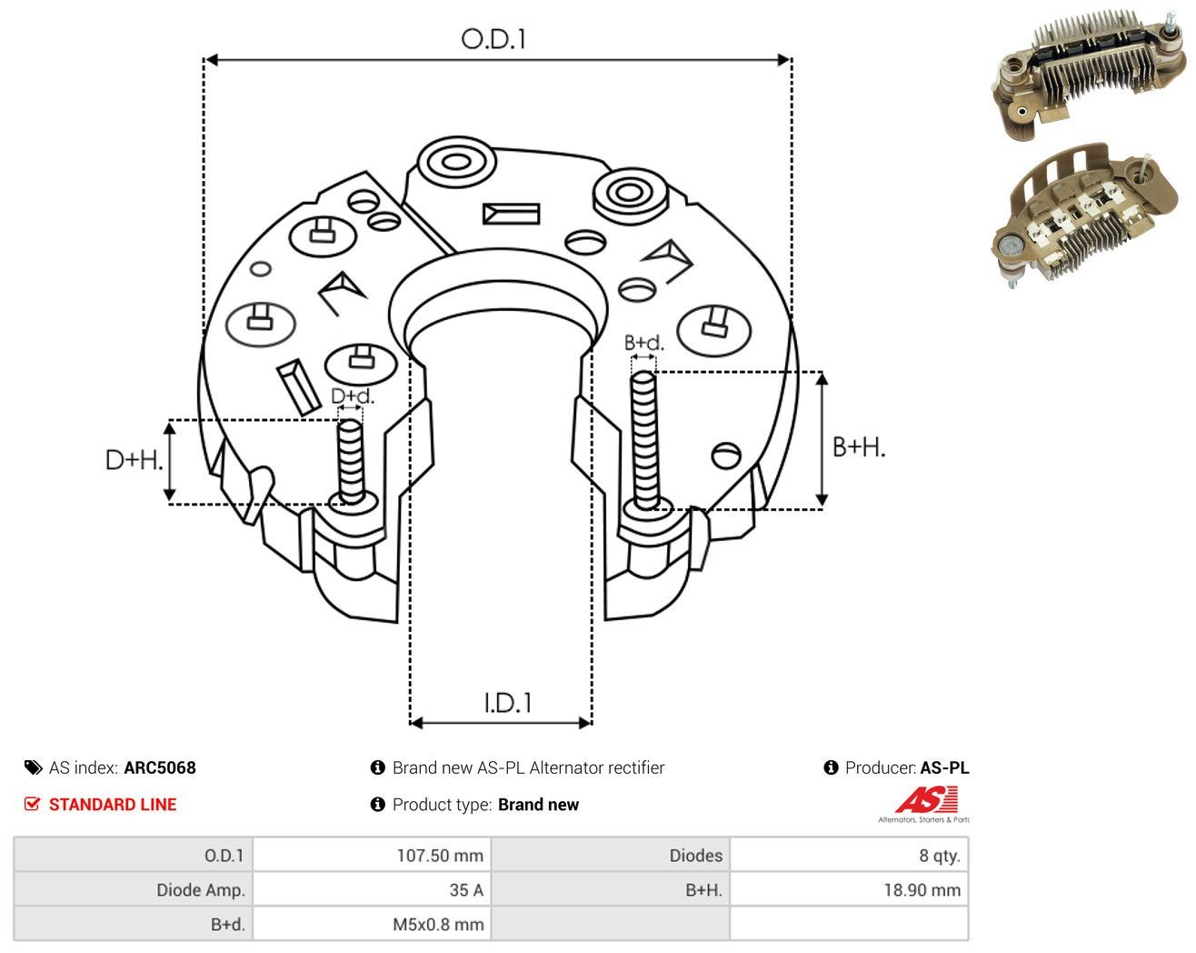 Mostek prostowniczy alternatora = Moster diodowy alternatora Subaru Impreza II sedana (GD) (1999 - 2009) cena, od 32,12 USD