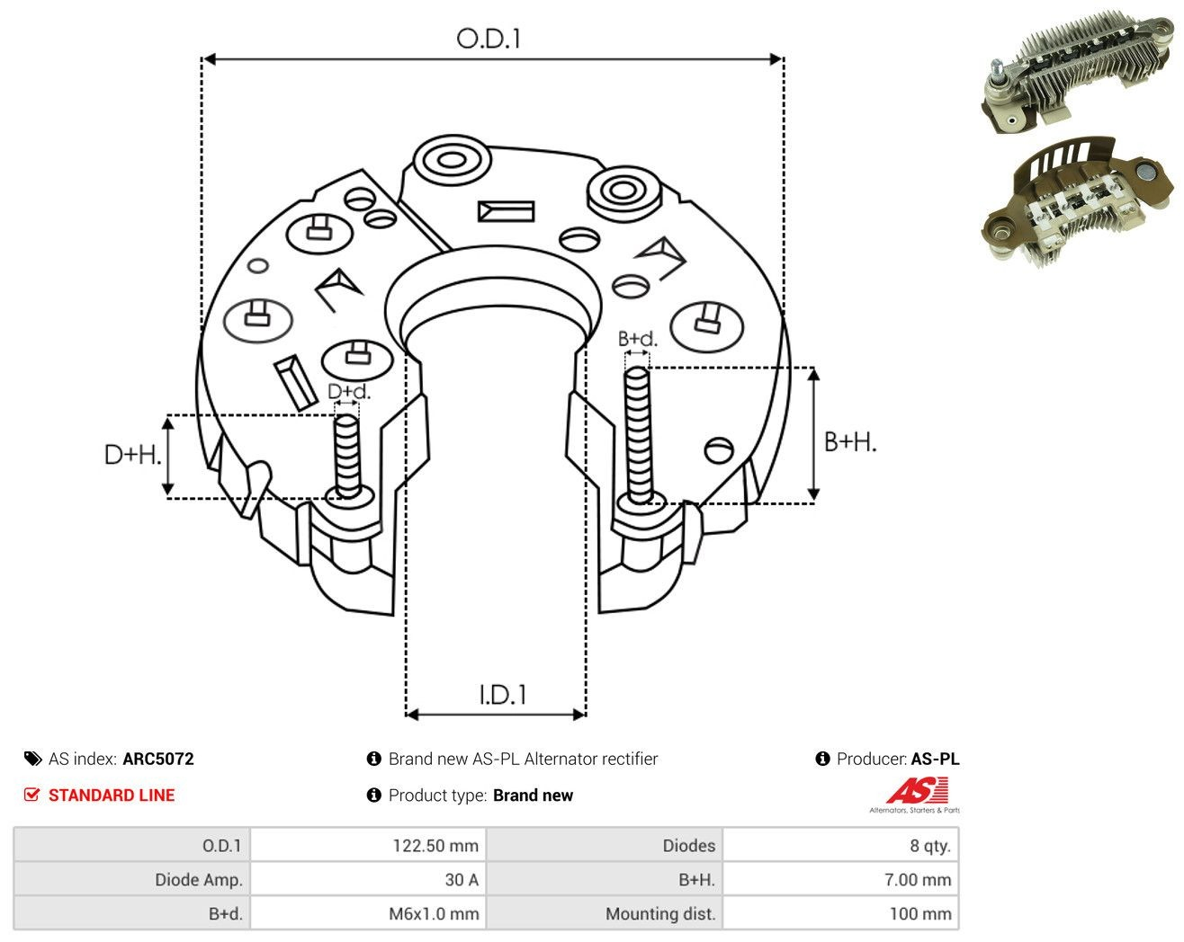  Mostek prostowniczy alternatora = Moster diodowy alternatora Citroen C4 