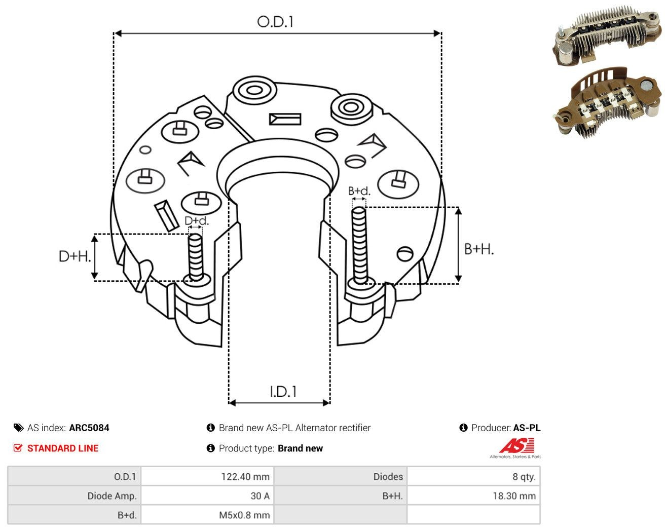 Mostek prostowniczy alternatora = Moster diodowy alternatora Hyundai Terracan SUV (HP) (2001 - 2006) cena, od 28,33 USD