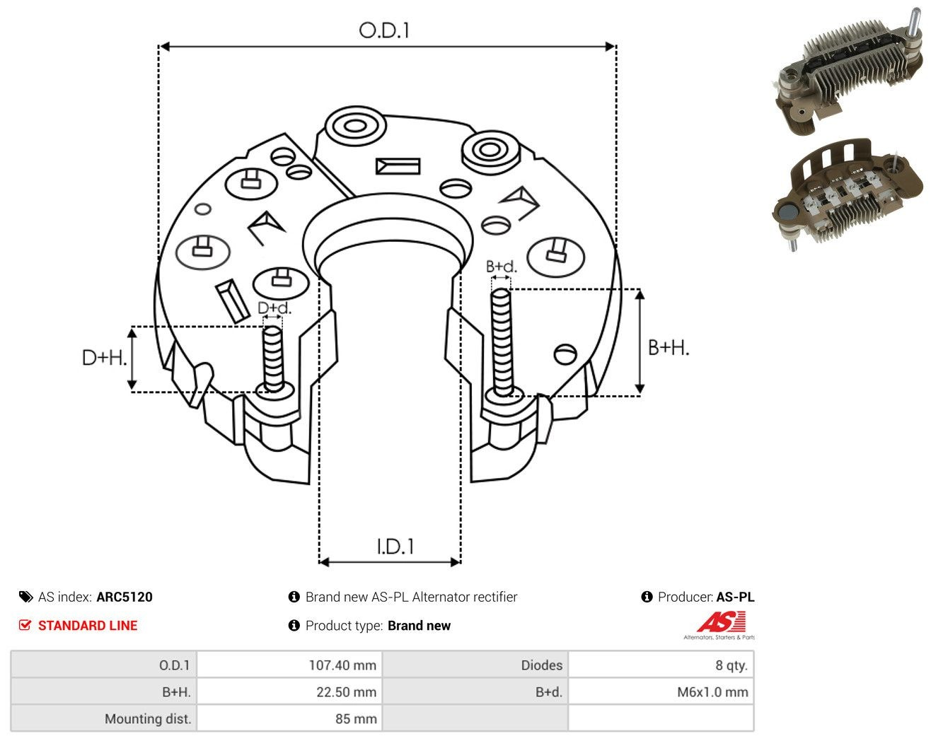  Mostek prostowniczy alternatora = Moster diodowy alternatora Honda STREAM 